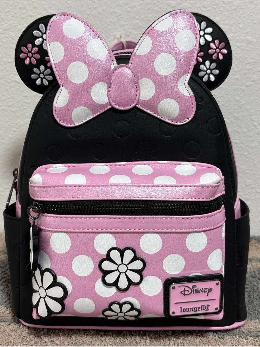 Loungefly x Disney Minnie Mouse Floral Rock the Dots Mini Backpack